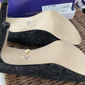 Madden Girl Black and Silver sparkle heels
